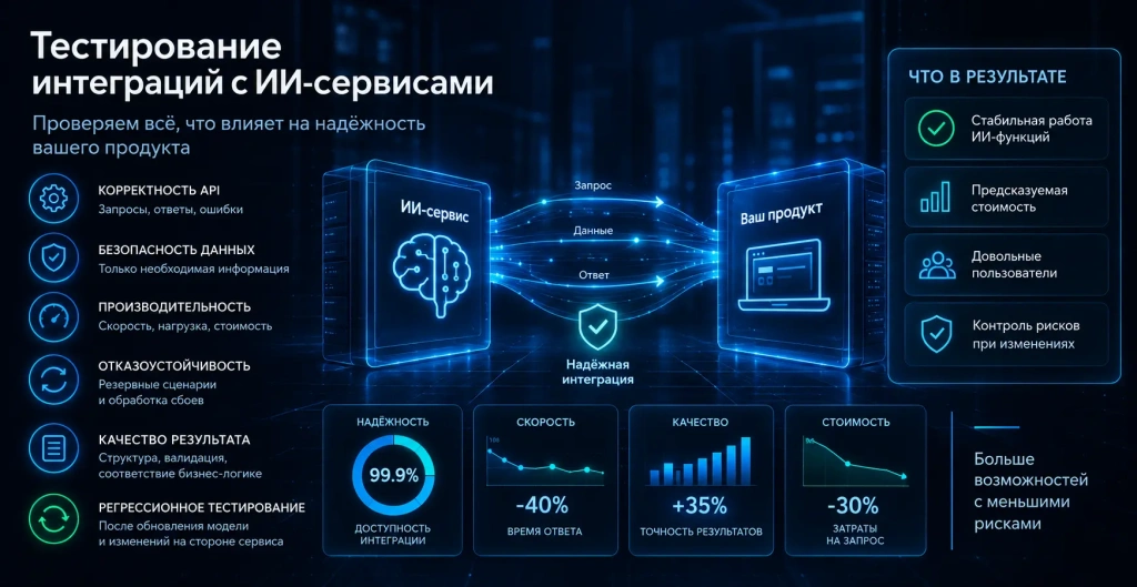 Инфографика по тестированию интеграций с ИИ-сервисами