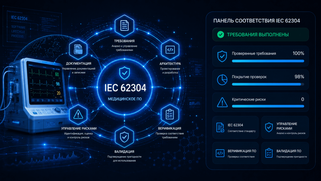 Проверка соответствия медицинского программного обеспечения требованиям IEC 62304: управление рисками, верификация, валидация и контроль качества медицинского ПО