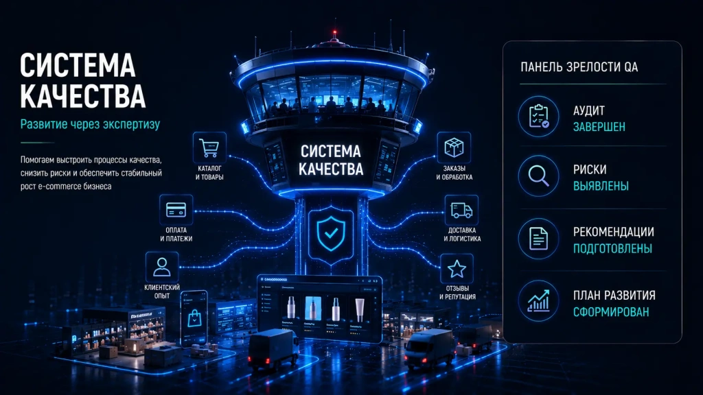 QA-консалтинг для крупной компании электронной коммерции, аудит процессов тестирования, повышение зрелости QA, разработка стратегии качества и развитие процессов обеспечения качества