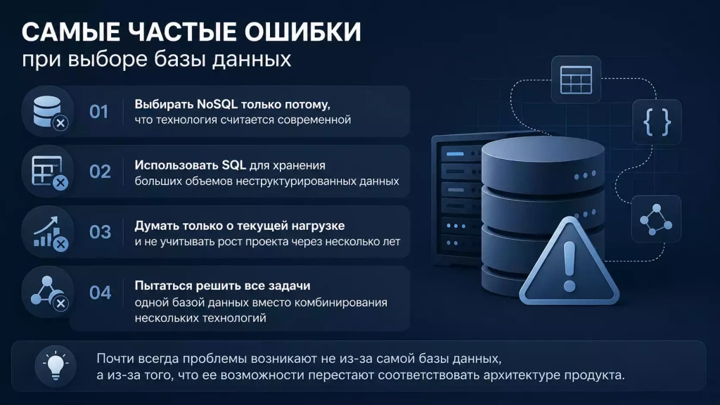 Самые частые ошибки при выборе базы данных SQL и NoSQL: NoSQL, SQL, масштабирование и Polyglot Persistence