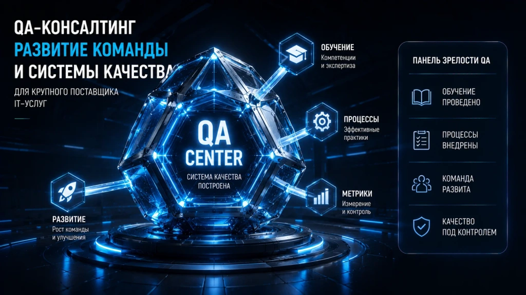 QA-консалтинг, обучение специалистов, развитие команды тестирования и внедрение системы качества в крупной IT-компании