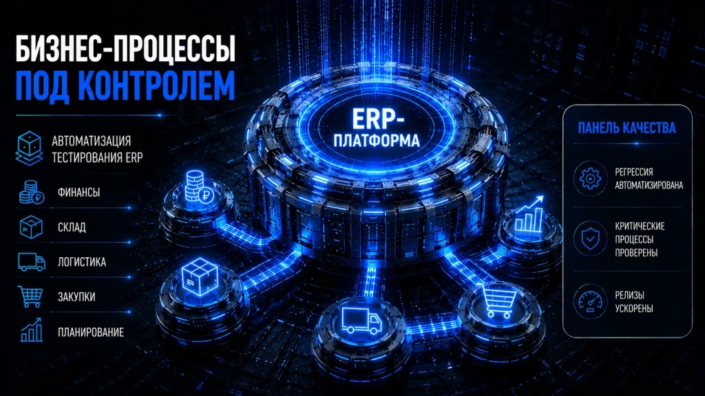 Автоматизация тестирования ERP системы, контроль бизнес-процессов, автоматизированная регрессия и обеспечение стабильности корпоративной платформы управления ресурсами предприятия