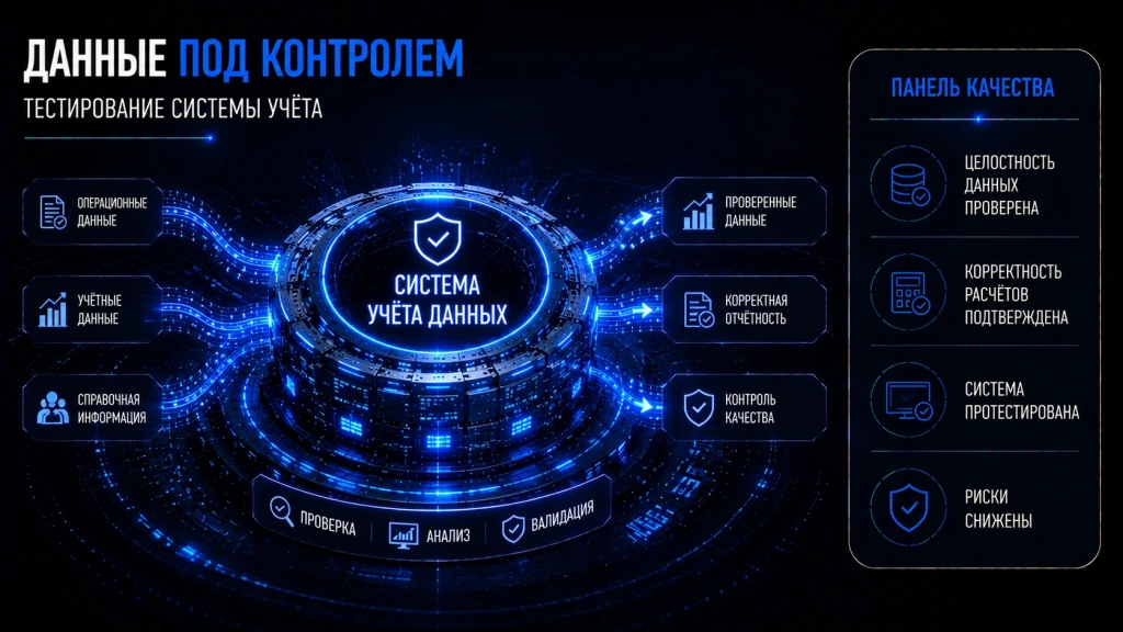 Тестирование системы учёта данных, проверка целостности информации, контроль качества данных и обеспечение надёжности корпоративной базы данных